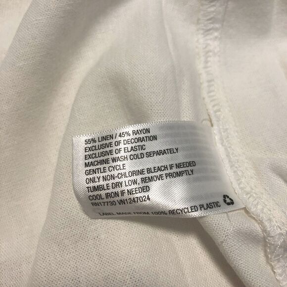 NEW Universal Thread Linen Rayon Cross Back Maxi Dress Summer Smocked White Sz S - Picture 10 of 10